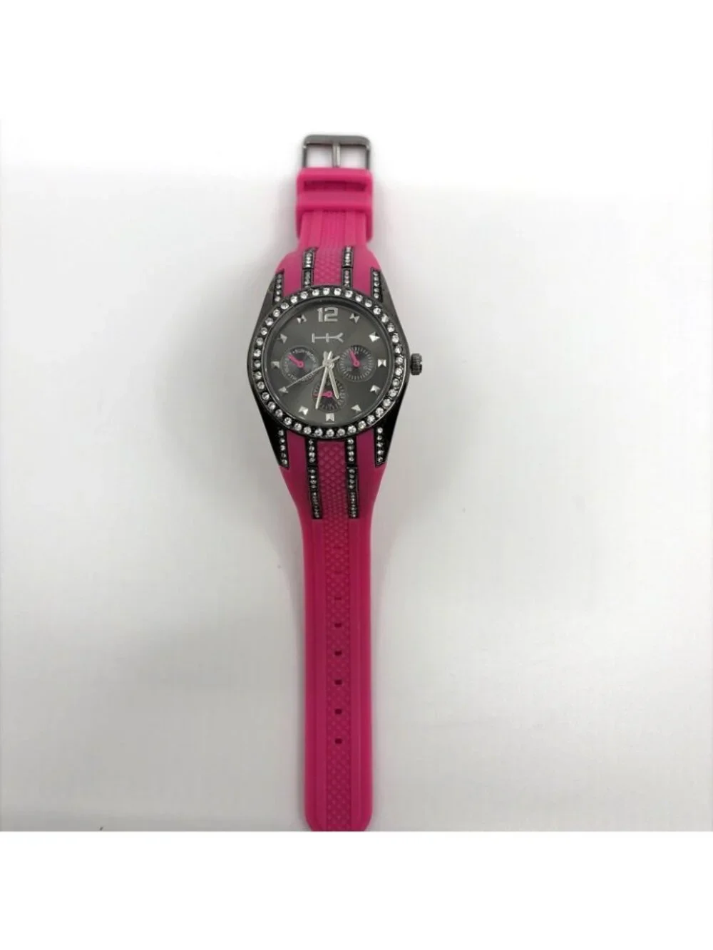 Heidi Klum Wildlife Lot 2 Women's Rhinestone Crystal Watches Pink Yellow Silicon